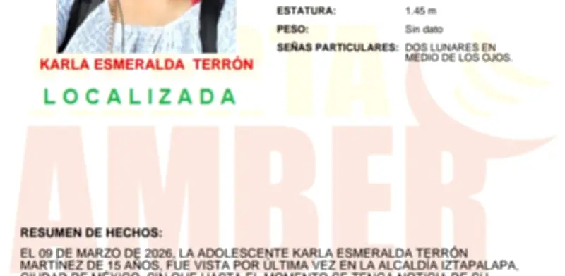 Adolescente desaparecida en Iztapalapa es localizada sana en Nuevo León