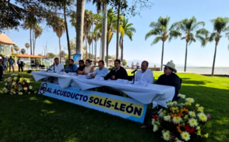 Alcaldes de la Ribera de Chapala protestan contra acueducto Solís-León en Día Mundial del Agua