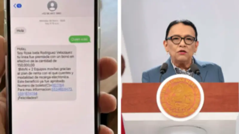 Alerta por estafa de smishing que suplanta a Rosa Icela Rodríguez de la SEGOB