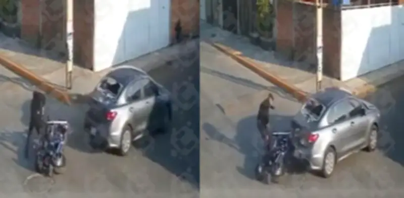 Automovilista intenta atropellar a motociclista tras discusión violenta en Puebla