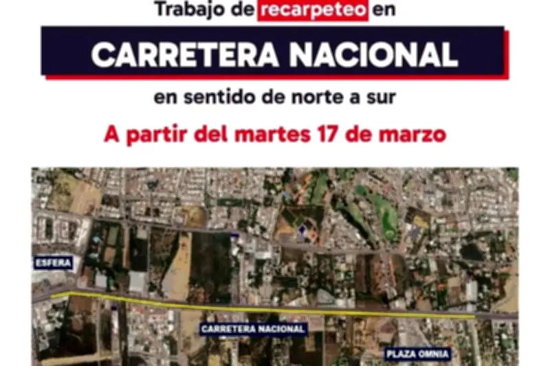 Autoridades Alistan Cierres en la Carretera Nacional por Obras de Recarpeteo