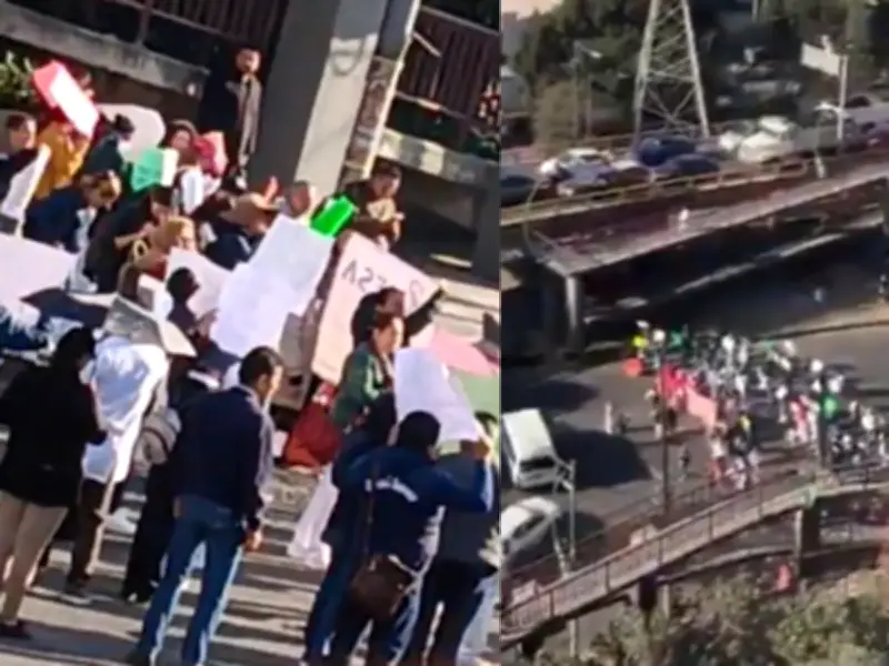 Bloqueo de trabajadores de salud paraliza vialidades clave en Naucalpan