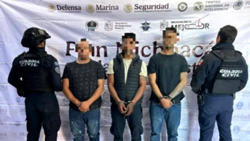 Capturan a cinco presuntos integrantes del CJNG en Uruapan, Michoacán