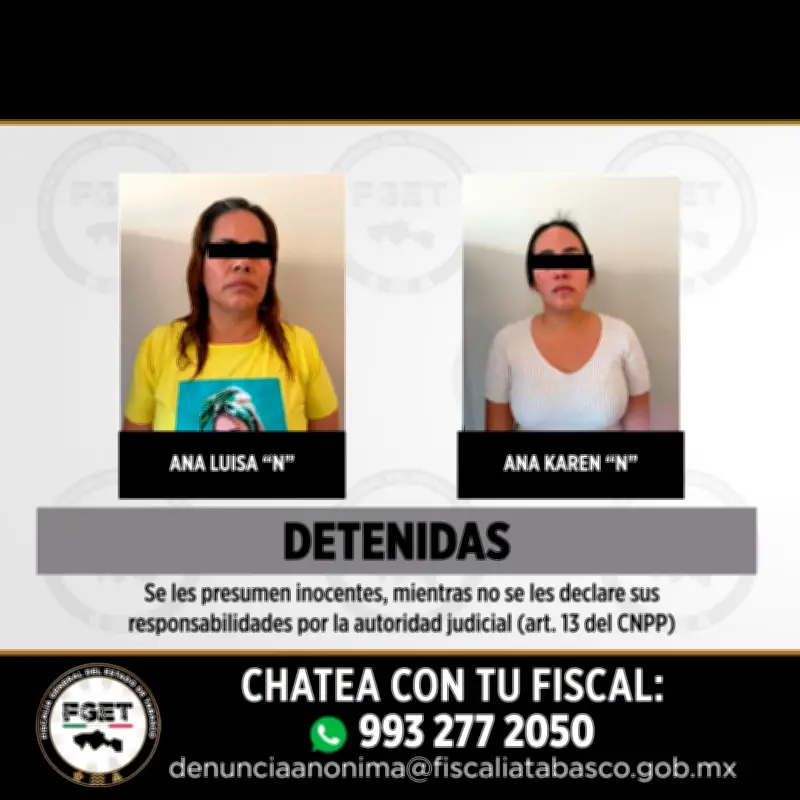 Capturan a dos presuntas operadoras de La Barredora en Tabasco; aseguran arsenal y vehículos