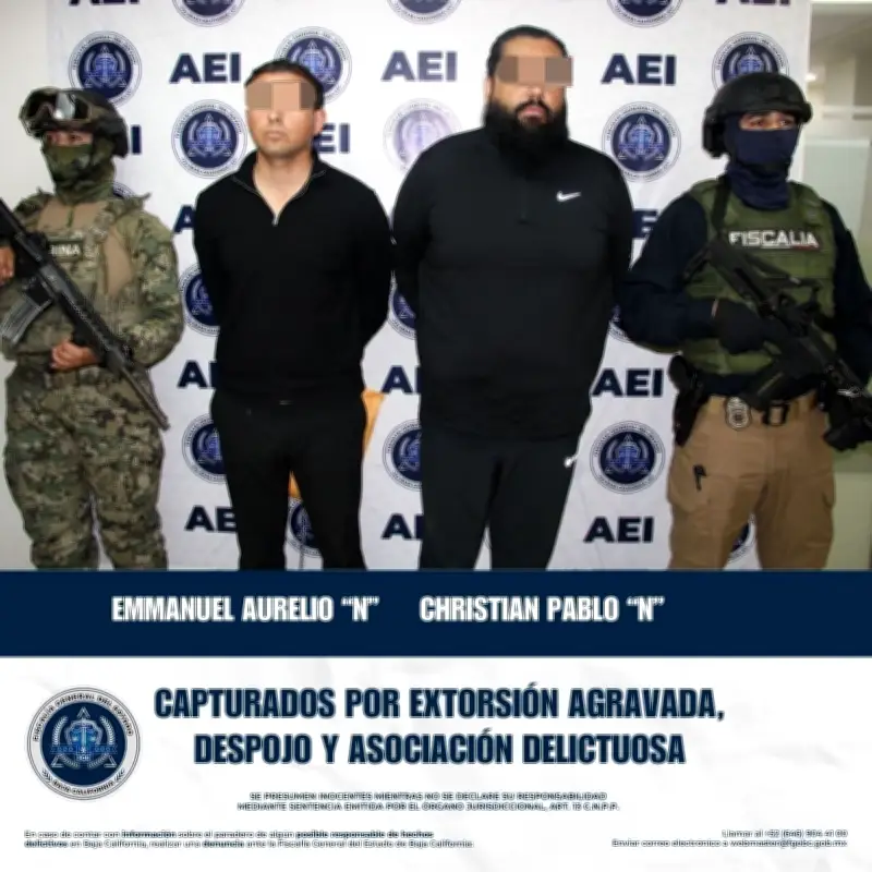 Capturan a presuntos líderes del 'cártel inmobiliario' en Tijuana por despojo de 50 viviendas