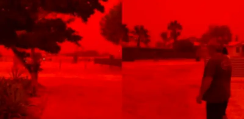Ciclón Narelle tiñe el cielo de Australia de rojo apocalíptico con tormenta de polvo