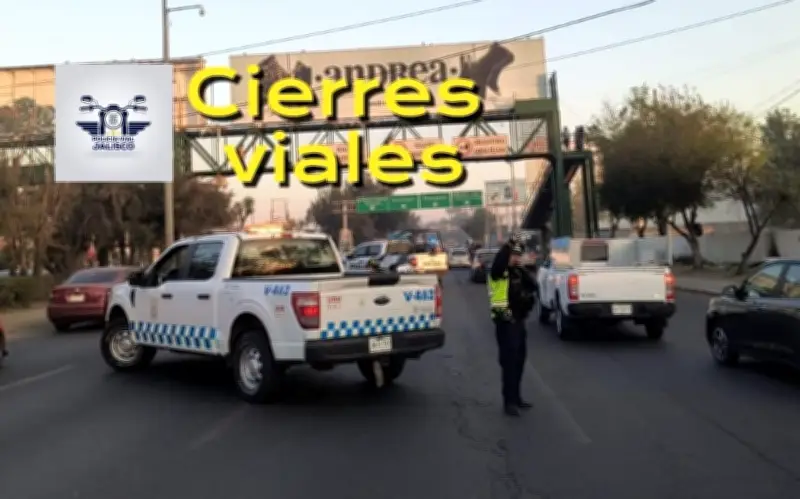 Cierres viales y retrasos en transporte público afectan a Guadalajara este martes