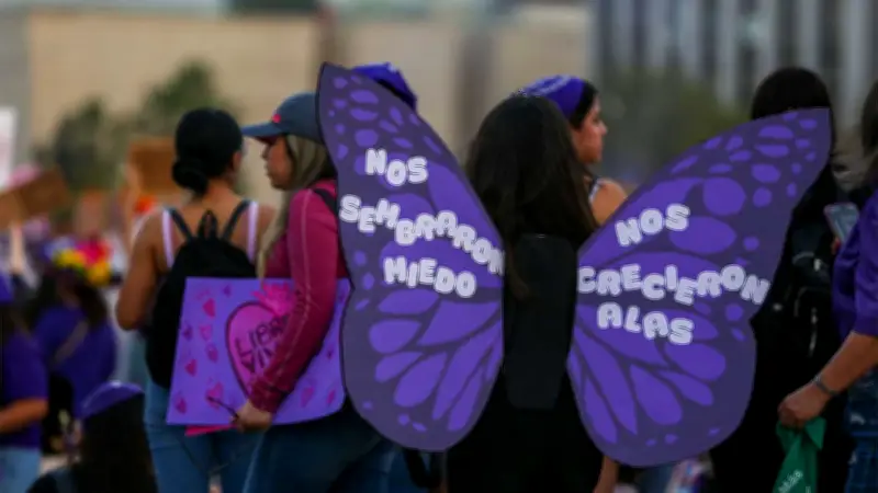 Colectivos feministas de Monterrey denuncian agresiones de Fuerza Civil en marcha 8M