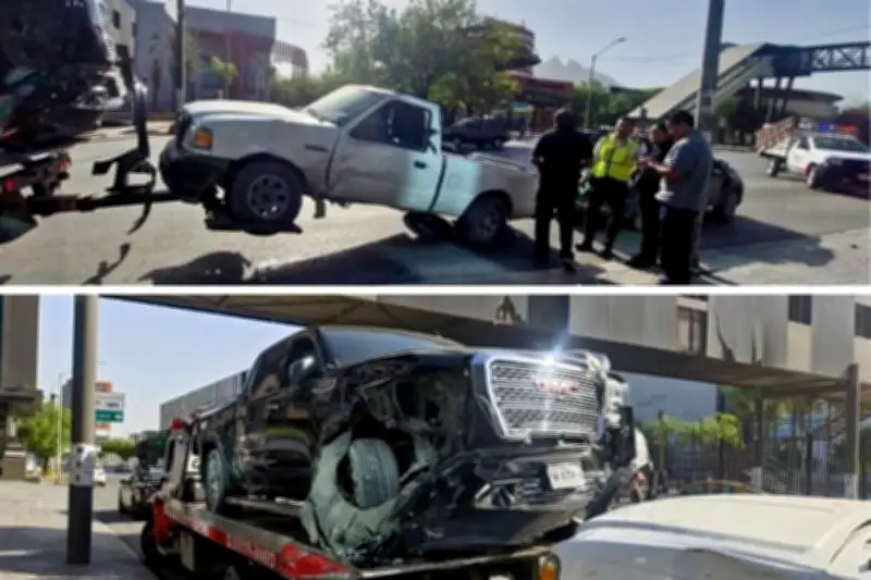 Conductor intenta dar vuelta en U, choca y derriba semáforo en incidente vial