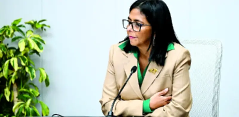 Delcy Rodríguez insta a Donald Trump a levantar sanciones contra Venezuela en reunión con Colombia