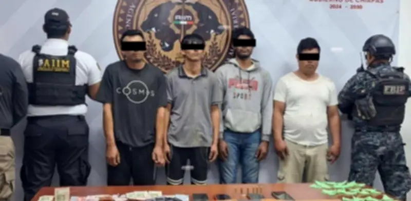 Detienen a 4 presuntos narcos del Cártel Chiapas y Guatemala en operativo conjunto