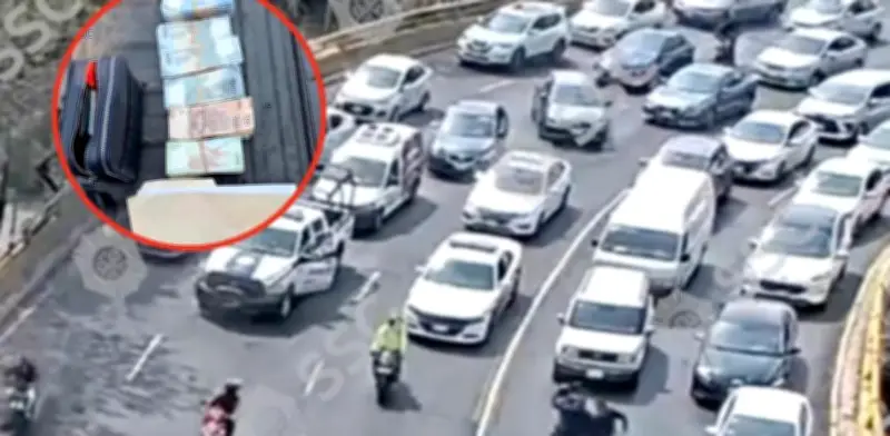 Detienen a dos asaltantes tras persecución en Circuito Interior por robo de 750 mil pesos