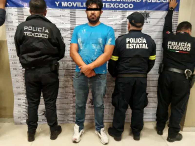Detienen a hombre armado por agresión física y sexual a su pareja en Texcoco