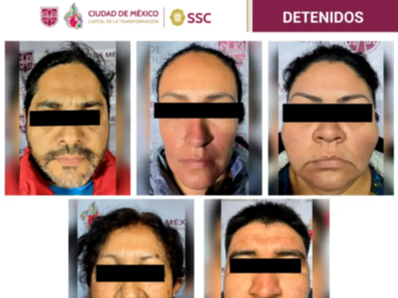 Detienen a líder de 'Los 300' y cuatro cómplices por extorsión y narcomenudeo en CDMX