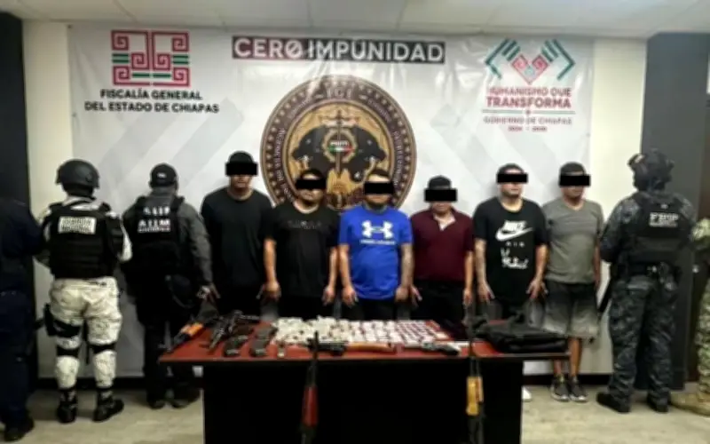 Detienen a seis presuntos integrantes del Cártel Nueva Generación en Chiapas