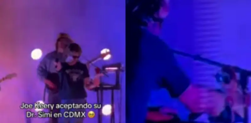 Djo recibe peluche de Dr Simi en concierto de CDMX; reacción viral del actor de Stranger Things