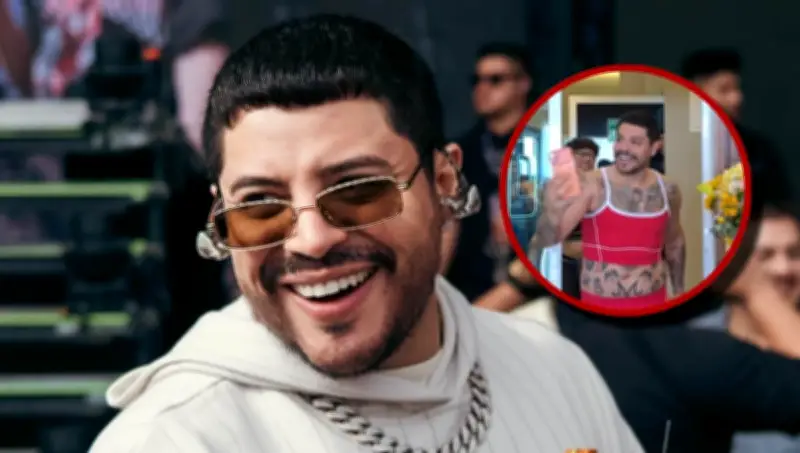 Eduin Caz sorprende con mini crop top en estudio de pilates de su esposa