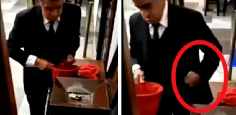 Escándalo en Puebla: Colaborador captado robando limosnas en catedral de Tehuacán