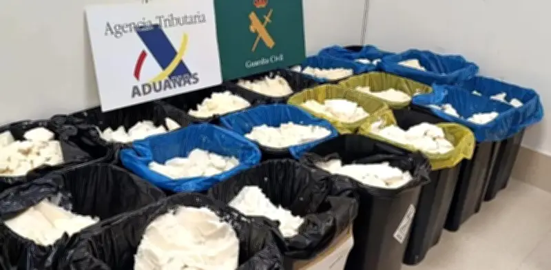 España desmantela red de narcotráfico mexicana tras incautar 625 kg de metanfetamina oculta en aceite de coco