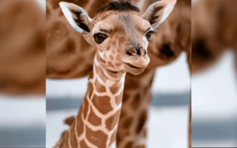 Eugene, la jirafa bebé con peinado despeinado, se convierte en sensación viral en redes