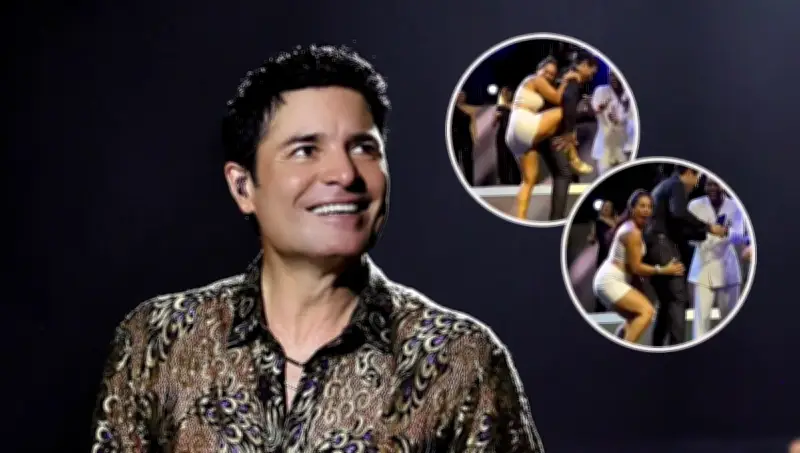 Fan de Chayanne se vuelve viral tras efusiva reacción al bailar bachata con él en escenario