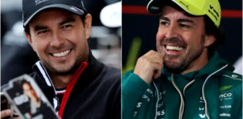 Fernando Alonso saluda irónicamente a 'Checo' Pérez en GP de China tras fallas mecánicas