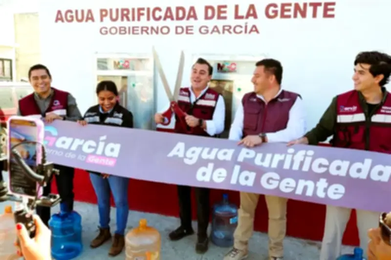 García, Nuevo León, inaugura dispensador de agua purificada gratuita para la comunidad