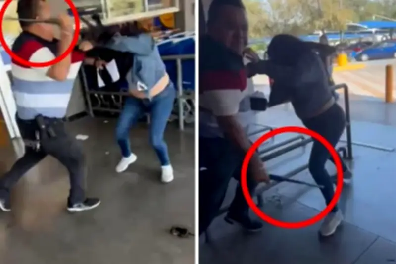 Guardia de seguridad acusa a mujer de robo y la golpea en violento incidente