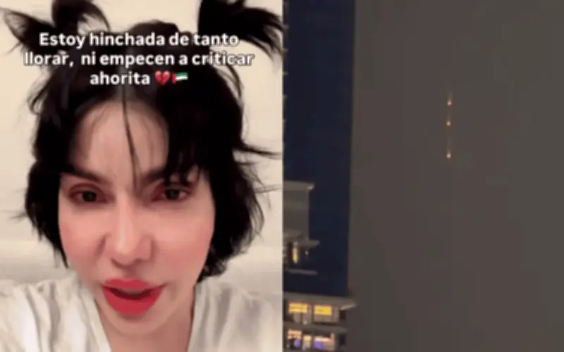 Influencer mexicana capta interceptación de misiles en Dubái durante crisis en Medio Oriente