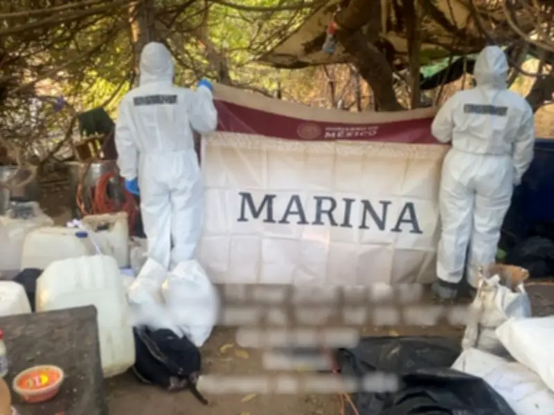 Marina y SSPC desmantelan laboratorio del Cártel de Sinaloa en Culiacán