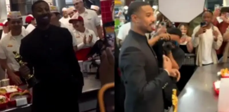 Michael B. Jordan celebra su Oscar con hamburguesas en In N Out tras ganar Mejor Actor
