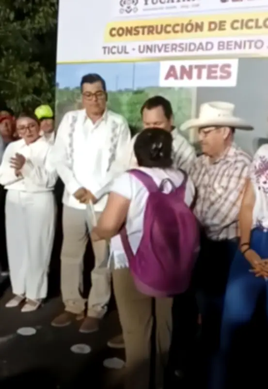 Mujer maya enfrenta a gobernador 'Huacho' Díaz en Ticul exigiendo justicia para su hermano