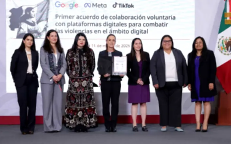 México firma pacto histórico con Google, Meta y TikTok para combatir violencia digital contra mujeres