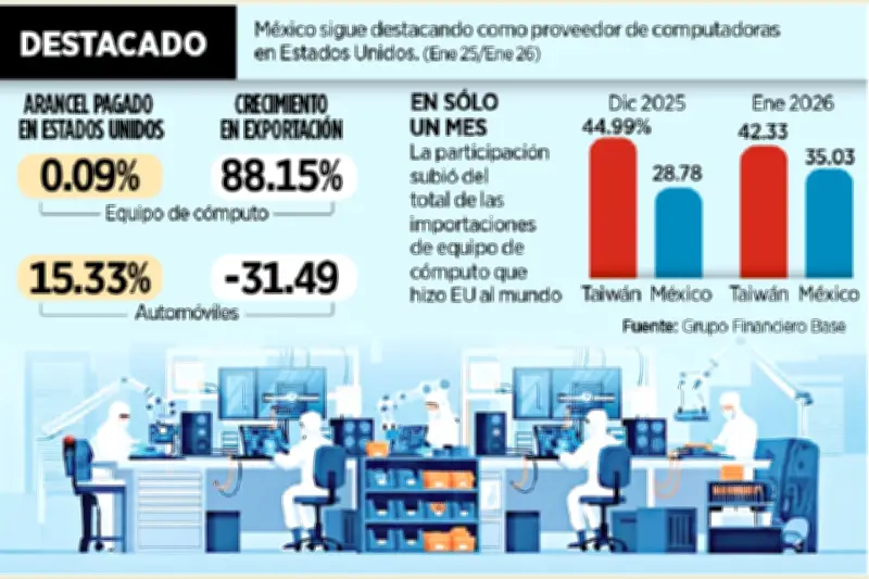 México Gana Terreno en EU como Exportador de Computadoras y Componentes