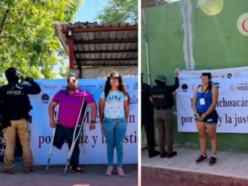 Operativo en Michoacán: Catean dos inmuebles y detienen a tres personas con drogas y armas