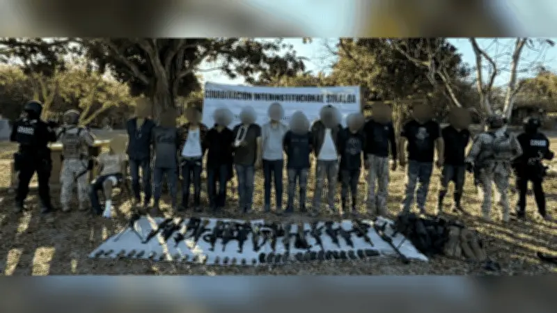 Operativo en San Ignacio, Sinaloa: 14 detenidos y arsenal incautado tras enfrentamiento
