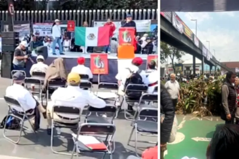 Petroleros bloquean carreteras en protesta por límites a pensiones de Pemex
