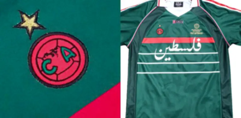 Plagian escudo del América para playera pro Palestina que supera los $900 pesos