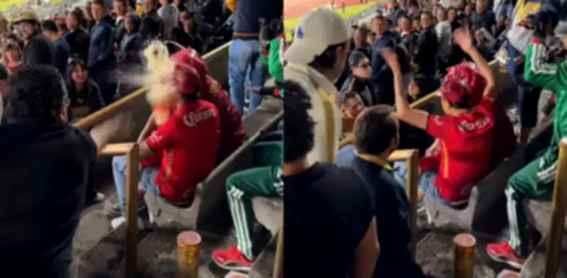 Polémica en Liga MX: Aficionado de Toluca 'bañado' y expulsado en partido contra Pumas