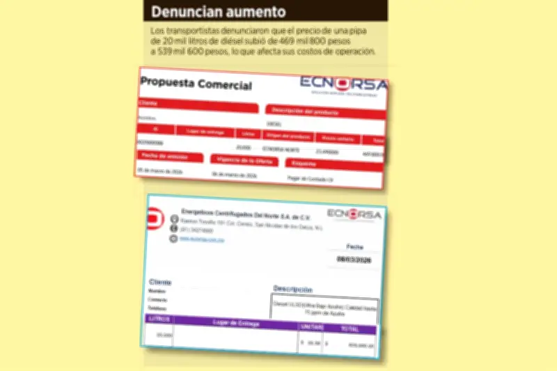 Precio del Diésel Aumenta 15% para Transportistas en México