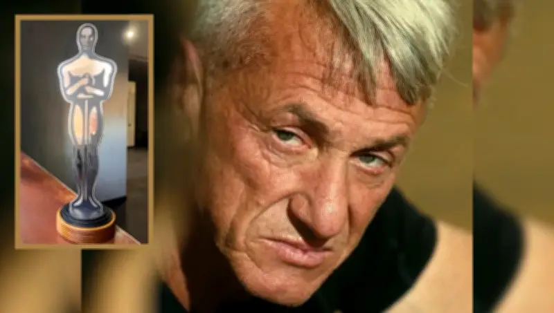 Sean Penn recibe un 'Oscar' de acero forjado con rieles ucranianos destruidos por misiles rusos