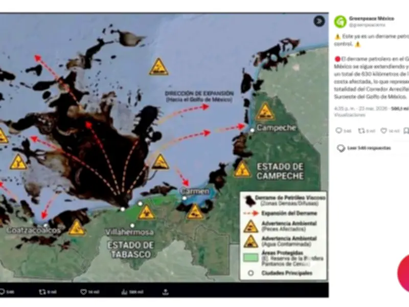 Semarnat desmiente a Greenpeace sobre supuesto derrame de petróleo en Veracruz y Tabasco