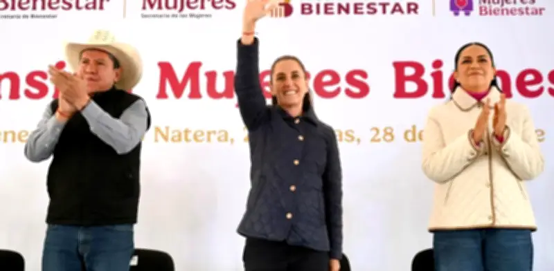 Sheinbaum entrega pensiones Mujeres Bienestar en Zacatecas y destaca apoyo a 36 mil