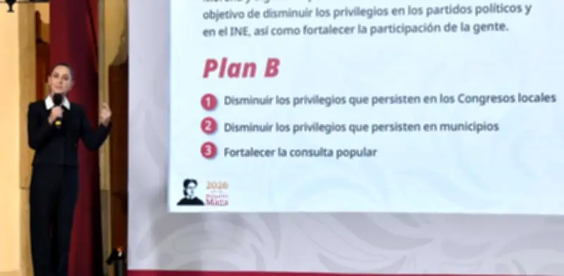 Sheinbaum presenta 'Plan B' electoral: revocación de mandato y recortes a privilegios