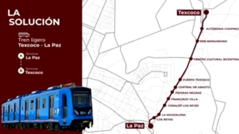 Tren Ligero Texcoco-La Paz: Obras Inician en Abril y Conectará 12 Estaciones