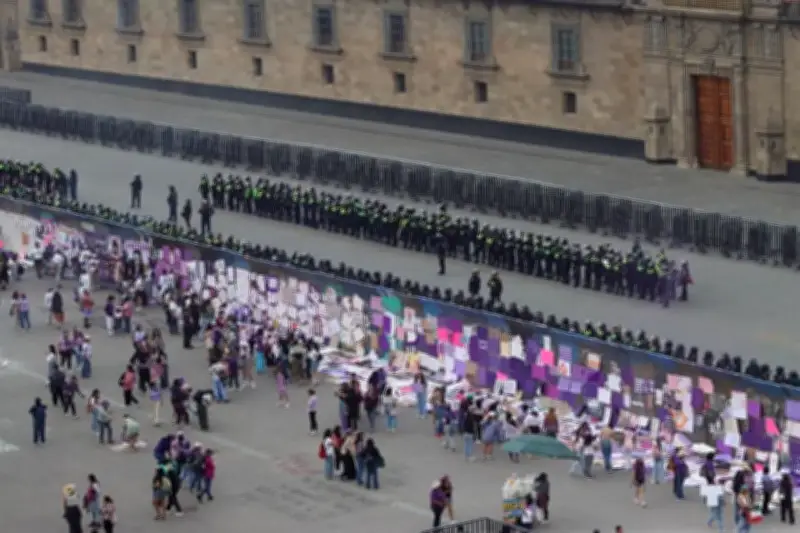 Vallas Metálicas del Zócalo Tapizadas con Consignas Políticas y Sociales