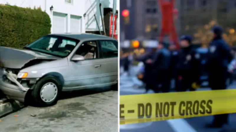 Video viral: Auto sale volando y se estrella contra edificio en Nueva York