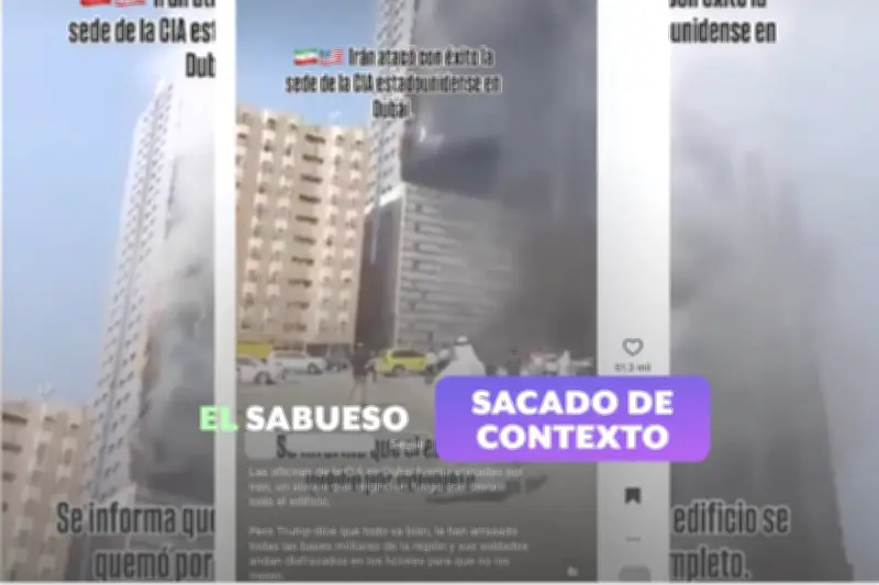 Video viral falso: incendio de 2015 en Sharjah presentado como ataque a CIA en Dubái