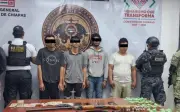 Detienen a cuatro presuntos integrantes del Cártel Chiapas y Guatemala en Chiapas