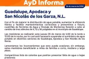 Megacorte de agua en Nuevo León: Ayd anuncia suspensión de servicio por 72 horas